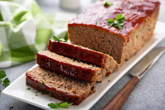 Meatloaf with spicy glaze