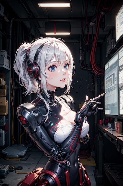 3d render of Mecha robot anime girl 27515460 Stock Photo at Vecteezy