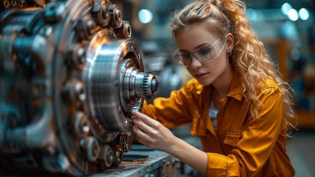 Mechanic Engineer Concentrating on Machinery Maintenance at industrial machinery generative ai