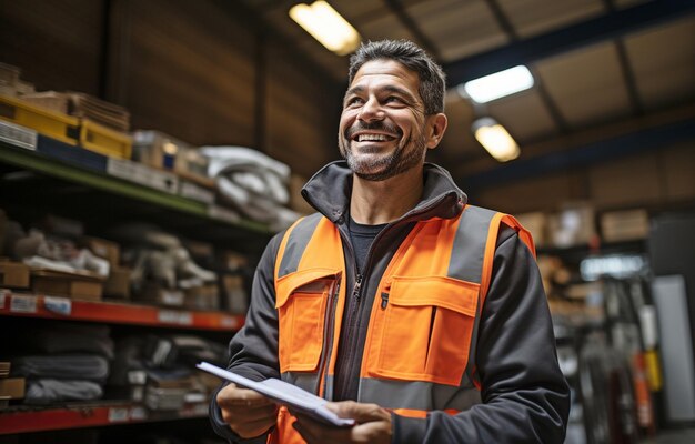 A mechanic at a garage conversing with a customer