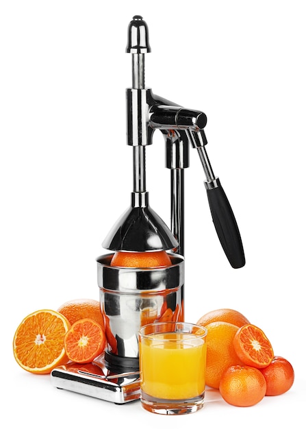 Mechanic juicer for citrus fruits isolated on white