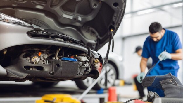 Photo a mechanic with a car