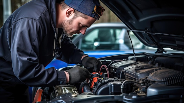 Mechanic with extensive knowledge in transmission systems takes charge of diagnosing and repairing a leaking transmission Generated by AI