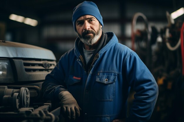 Photo a mechanic with his knuckles in his hands
