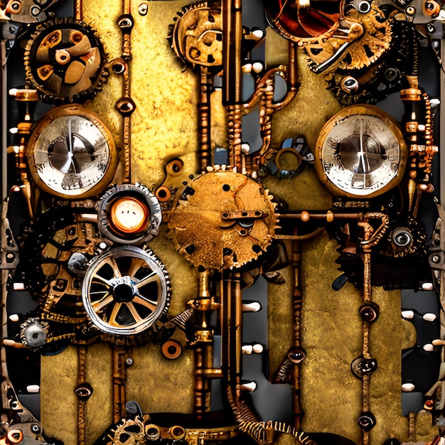 steampunk 스타일의 기계적 배경