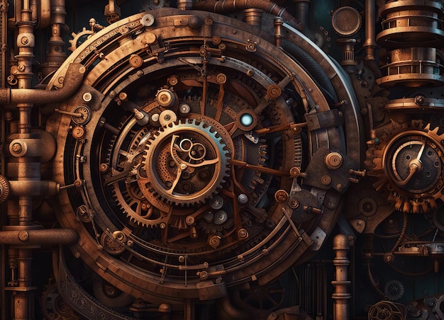 Mechanical background in steampunk style