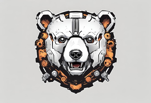 Photo mechanical bear logo for online gaming