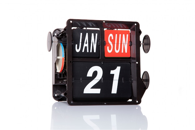 Механический календарь ретро дата 21 января, в изолированный Национальный день объятий.