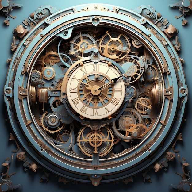 Premium AI Image | mechanical clock 3D