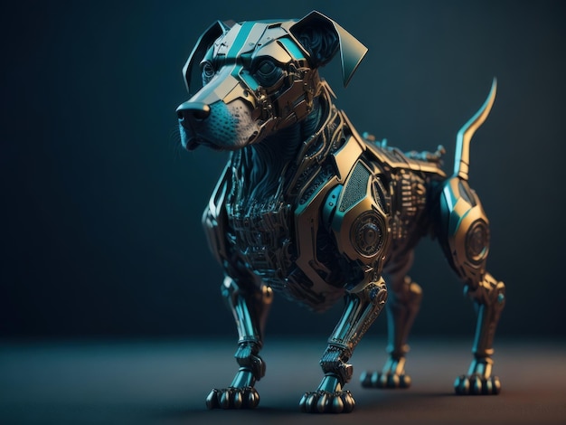 Mechanical dog robot AI Generated