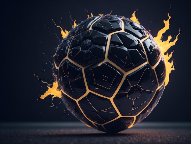 Mechanical futuristic soccer ball or football AI generated