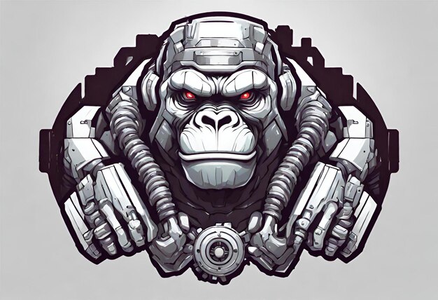 Foto logo del gorilla meccanico per i giochi online