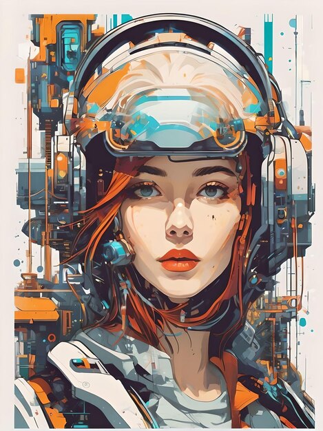 Mechanical Muses Futuristic Girl Art with Flair