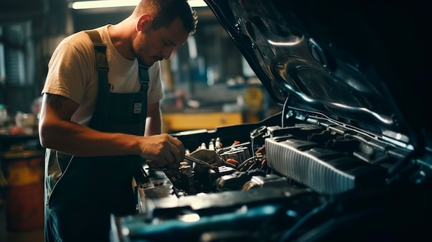 Mechanics Working on Car Repairs