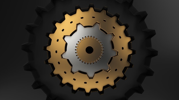 Photo mechanism structure made of different gears, different height and teeth number