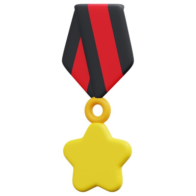 Foto medaille 3d render pictogram illustratie