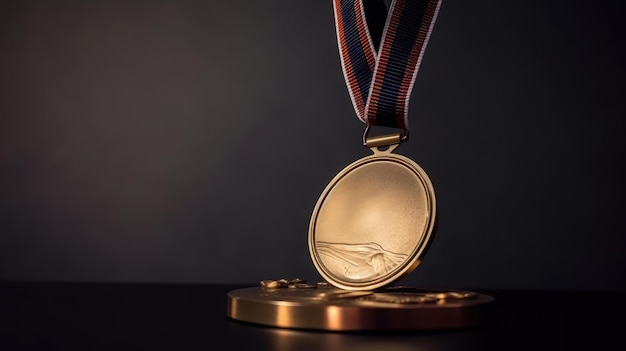 Foto medaille op effen kleur achtergrond