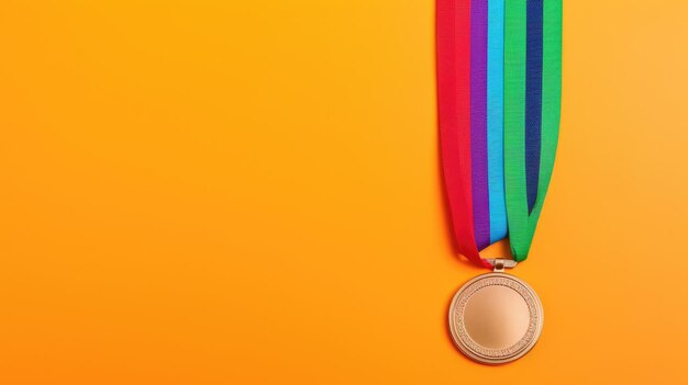 Medaille op effen kleur achtergrond