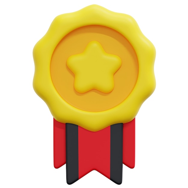 medal 3d render icon illustration