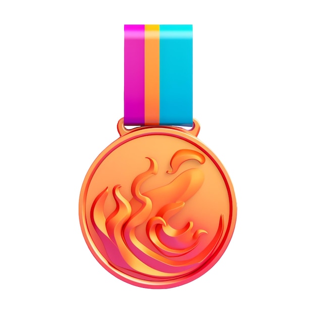 Photo medal in 3d style trending color palette with generative ai