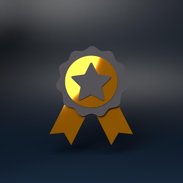 Photo medal and award icon 3d rendering illustration