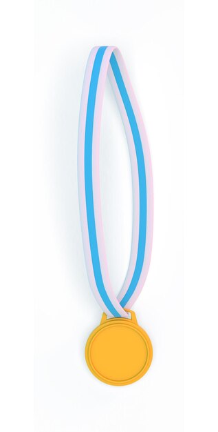 Medal Top Side Isolated With White Background