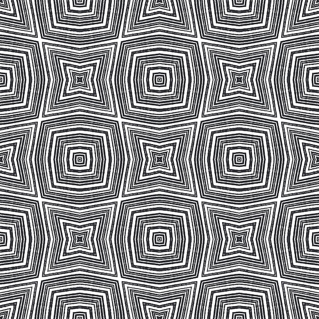 Medallion seamless pattern black symmetrical