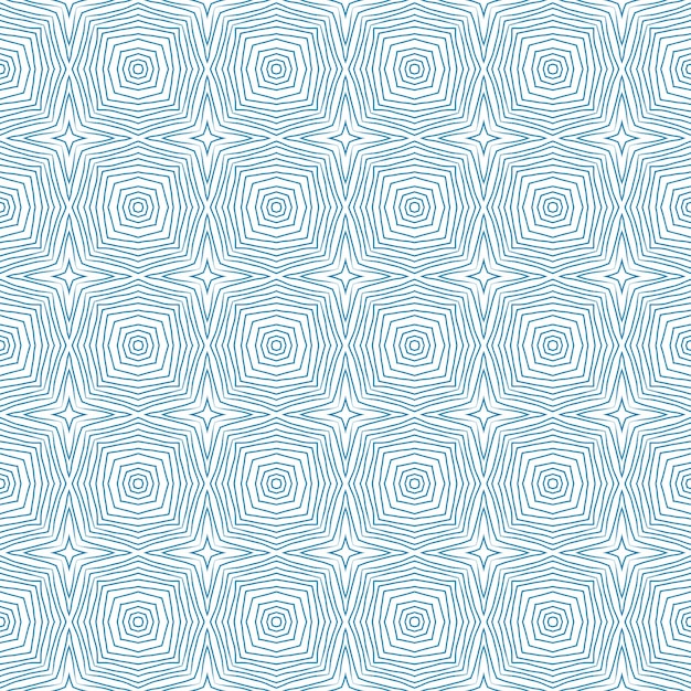 Medallion seamless pattern. Blue symmetrical kaleidoscope background. Textile ready imaginative print, swimwear fabric, wallpaper, wrapping. Watercolor medallion seamless tile.