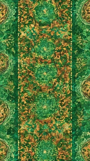 Medallion seamless pattern green magnificent boho chic summer design