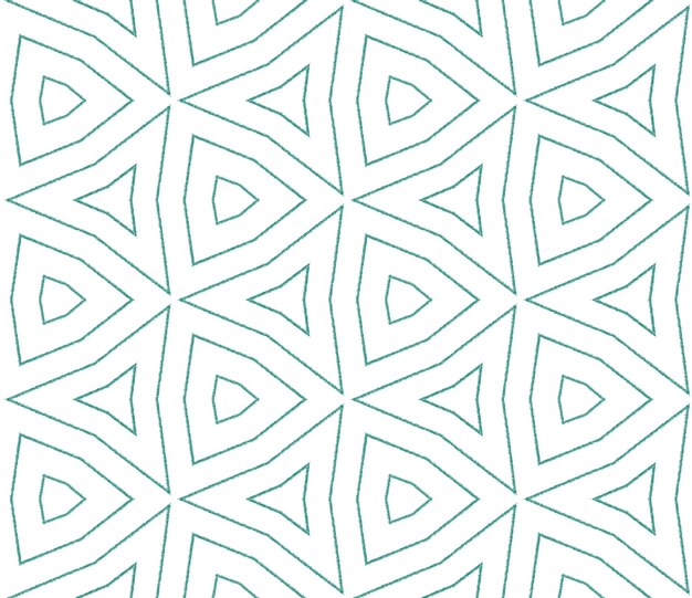 Medallion seamless pattern. Turquoise symmetrical kaleidoscope background. Textile ready vibrant print, swimwear fabric, wallpaper, wrapping. Watercolor medallion seamless tile.