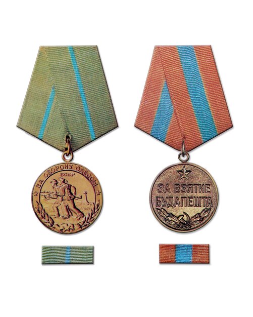 Photo medals for defense of odessa and budapest