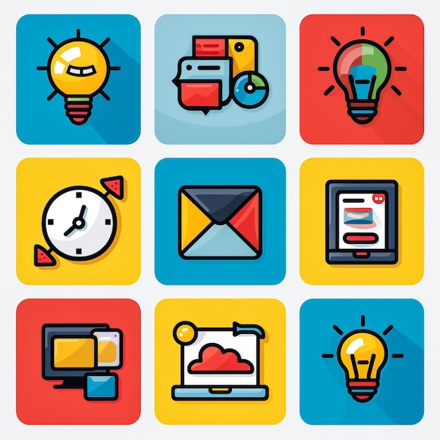 media icon set vector set about message email compact disc and networking icons set