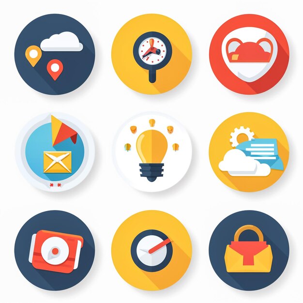 media icon set vector set about message email compact disc and networking icons set