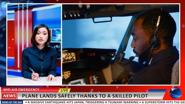 Photo media presenter talks about pilot hero