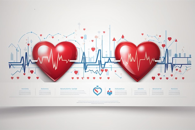 Medial heartbeat line banner for healthcare industry technology background