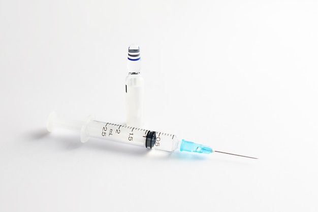 Medical ampoules and syringe