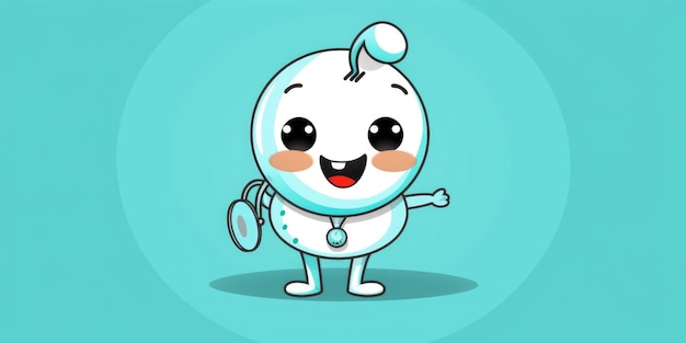Medical Assistant mascot for a company logo line art Generative AI