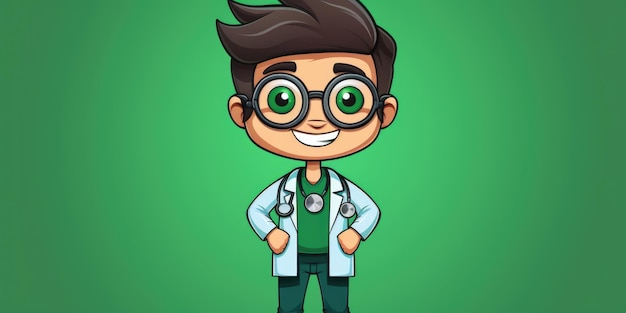 Medical Assistant-mascotte voor een bedrijfslogo lijntekeningen Generatieve AI