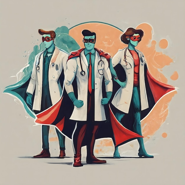 Photo medical avengers superheroes of healing