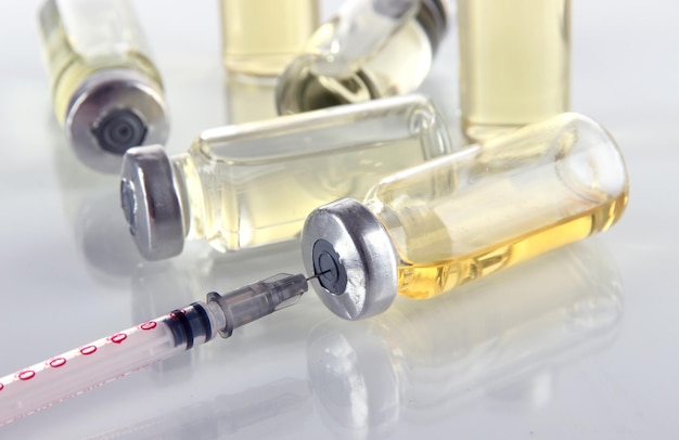 Medical bottle and syringe