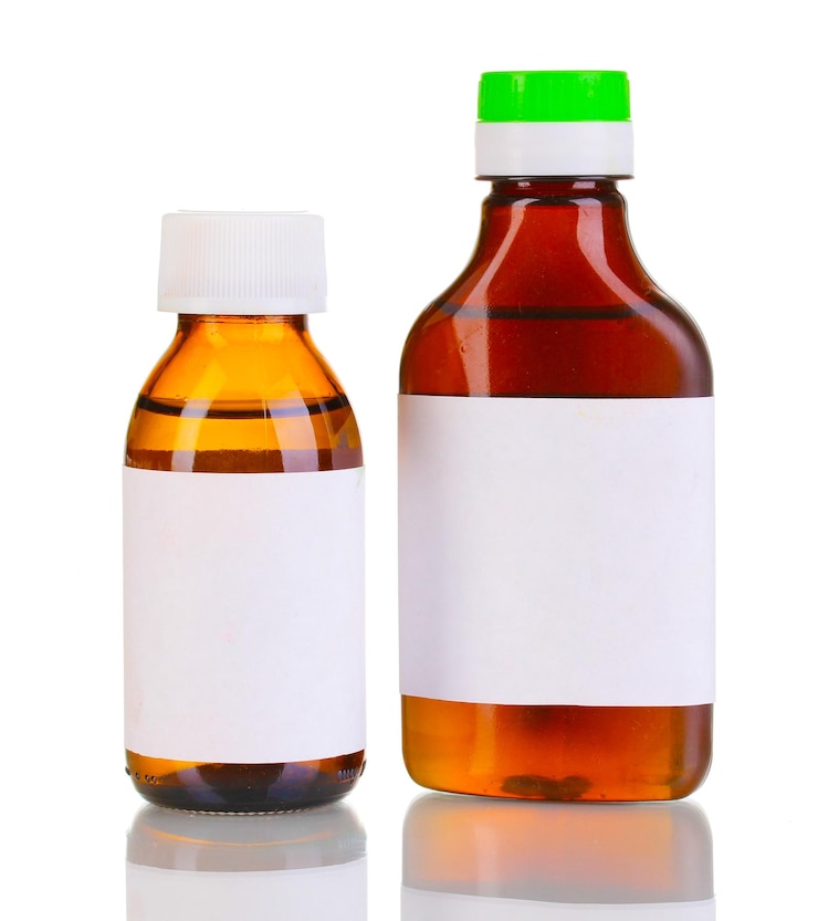 Photo medical bottles isolated on white