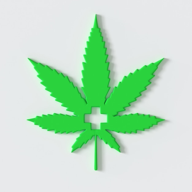 医療大麻のロゴの3Dイラスト