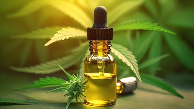 医療用大麻製品と麻の葉CBDオイル