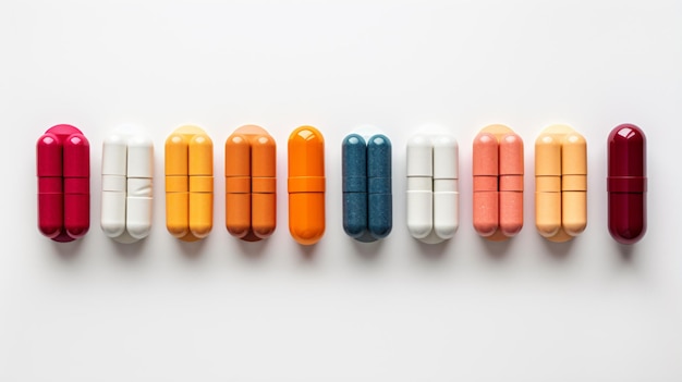 Photo medical capsule open different types of pills tablet