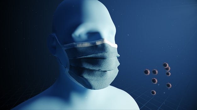 Medical concept animation showing the importance of wearing medical masks