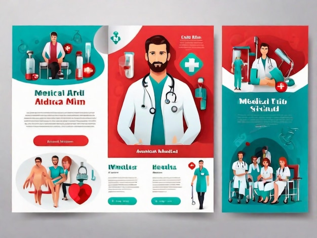 Medical concept illustrations Modern flat style