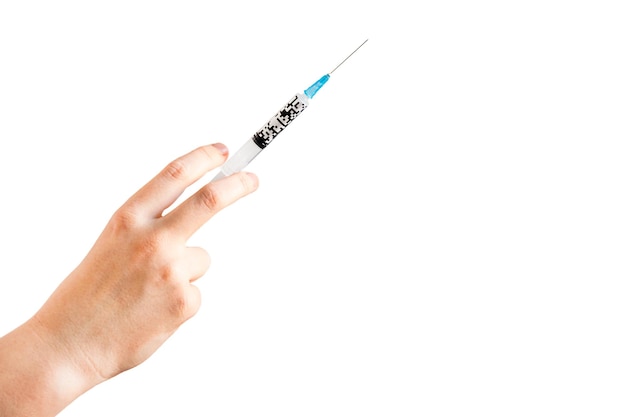 Medical concept with QR code in syringe