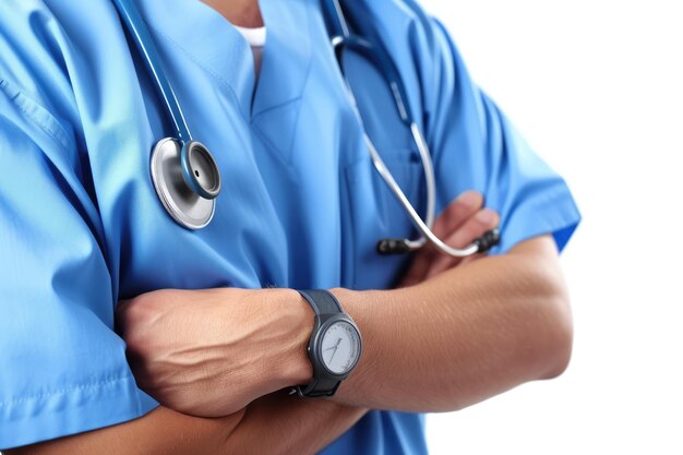 Medical doctor holding stethoscope your healthy concept in hospital