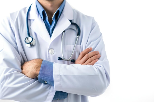 Medical doctor holding stethoscope your healthy concept in hospital