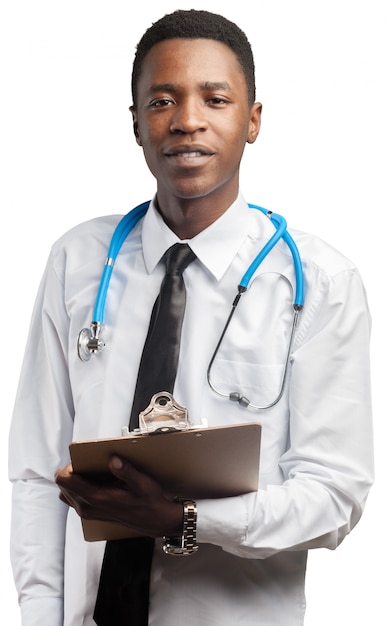 Medical doctor man isolated white background